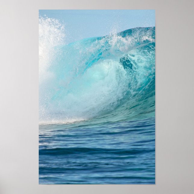 Pacific ocean big wave breaking vertical poster (Devant)