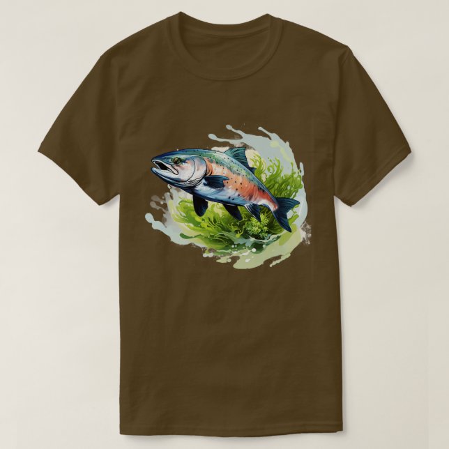 Pacifique Nord-Ouest Saumon TShirt (Design devant)