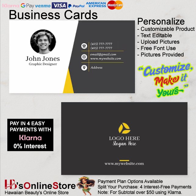 Pack 12 Cartes de visite blanc et rouge de 100 (Customized & Personalized Business Cards 20.)