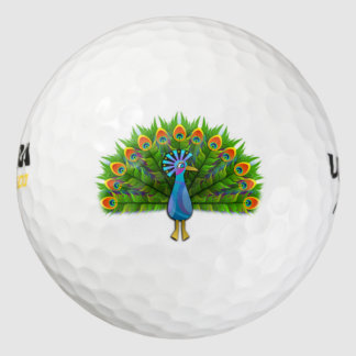 Pack 3 balles de golf Peacock fantaisie