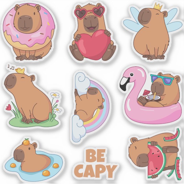 Pack autocollant Capybara (Devant)