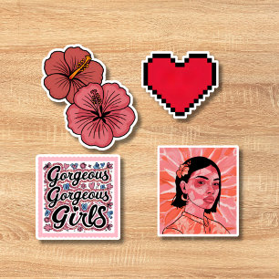 Pack autocollant Cute Retro
