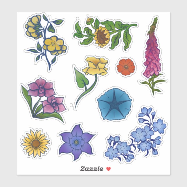 Pack autocollant floral (Feuille)