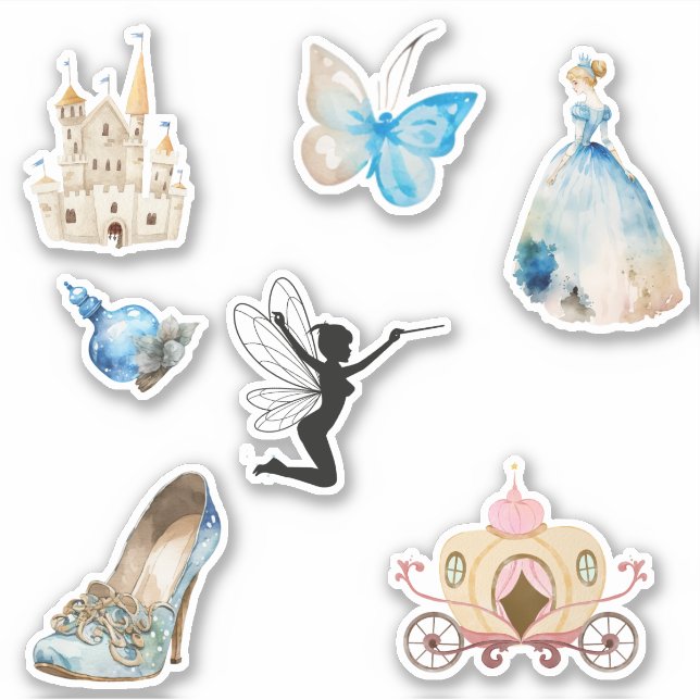 Pack autocollant princesse bleu (Devant)
