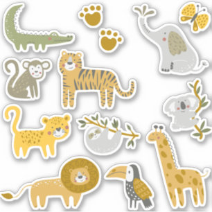 Pack autocollant Safari animaux sauvages