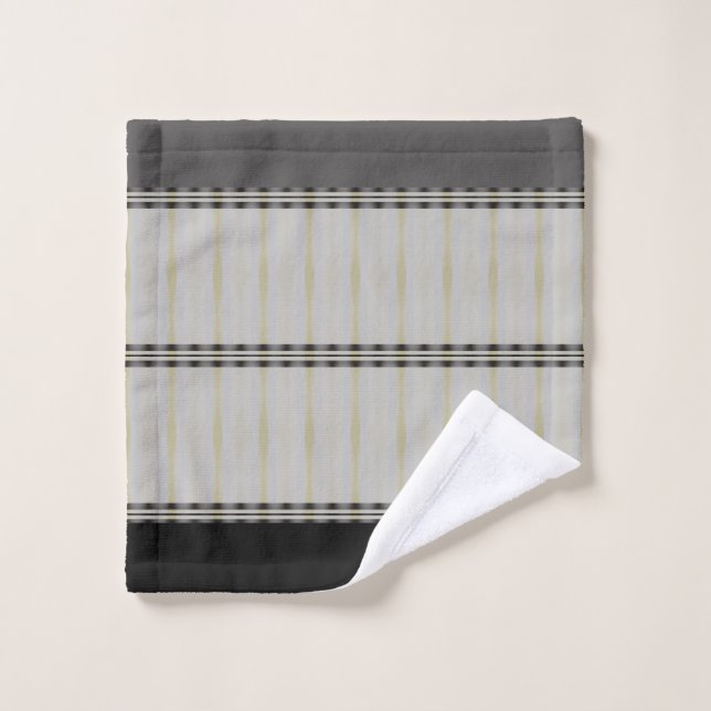 Pack De 4 Motifs Noir Et Gris (Gant de toilette)