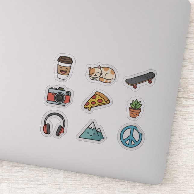 Pack de 50 autocollants vinyles Kawaii Aesthetic (Détail)