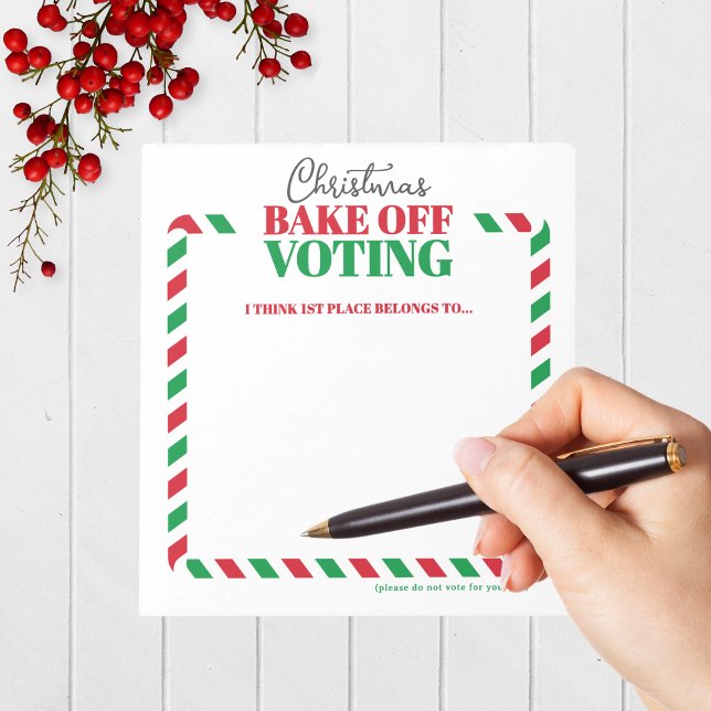 Pack de Bloc-notes pour le concours de vacances am (Holiday Contest Voting Notepad Pack of 40 for Christmas Cookie, Ugly Sweater and Baking Competitions)