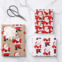 Pack de feuilles de papier enveloppant de Santas
