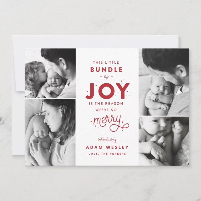 Pack de Joy Baby Christmas Faire-part de naissance (Devant)