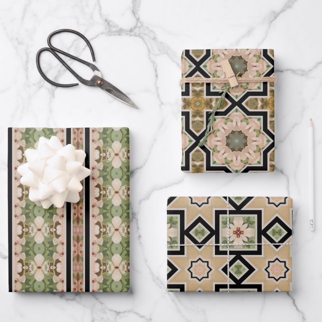 Pack de papier fleur géométrique 28 (Recto)