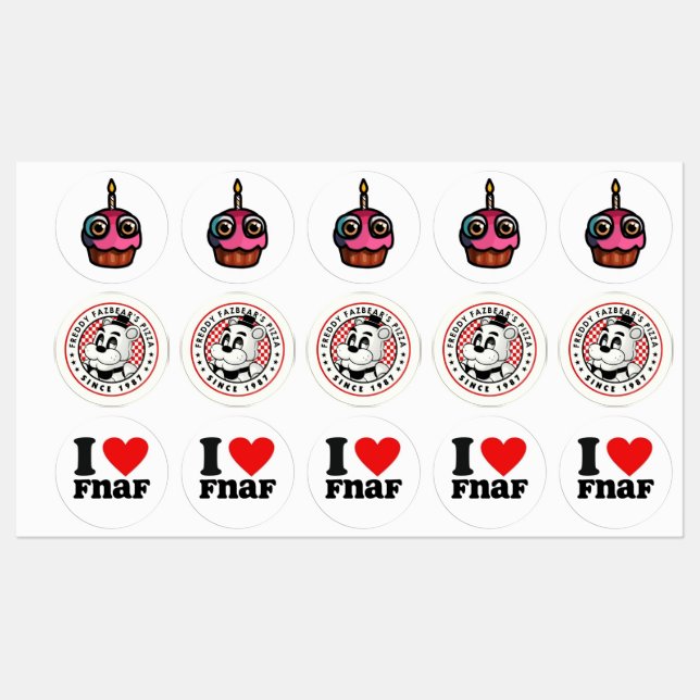 Pack de stickers FNaF –  Vibes de jeu d'horreur (Feuille)