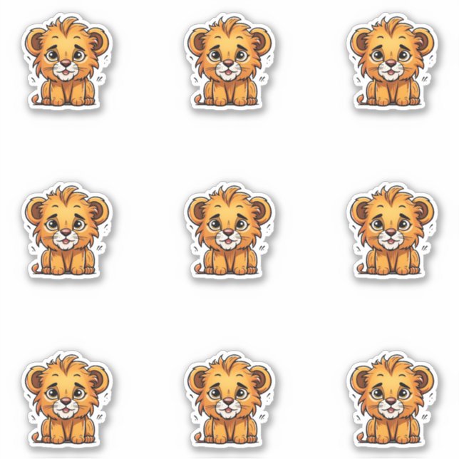 Pack de stickers Lion Cub adorable (Devant)