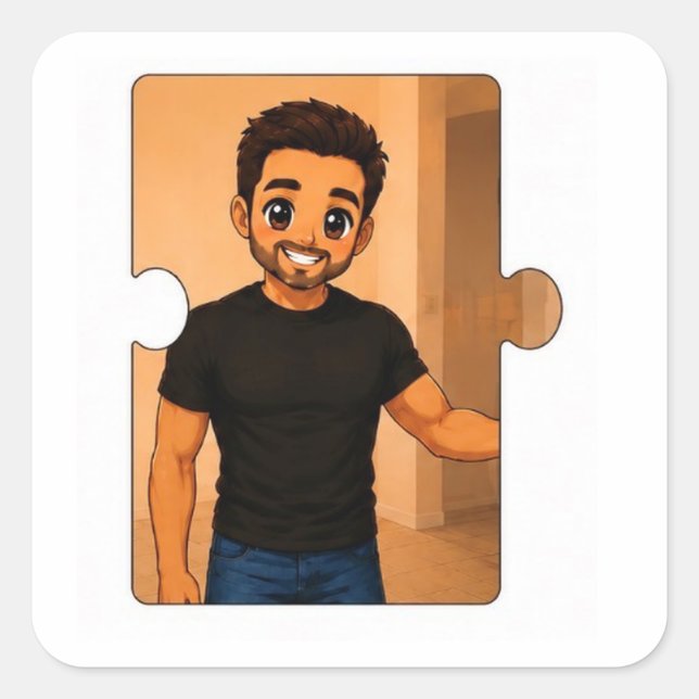 Pack de stickers puzzle pour famille assortie (Devant)