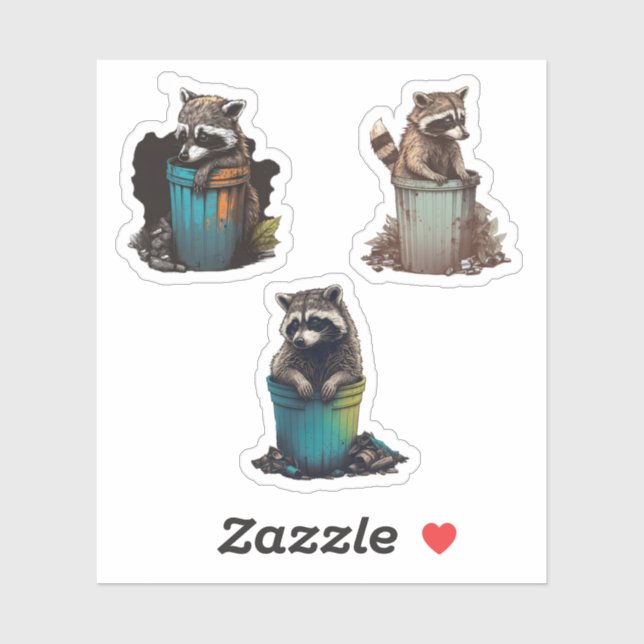 Pack spécial Trash Panda Raccoon Super Sticker (Feuille)