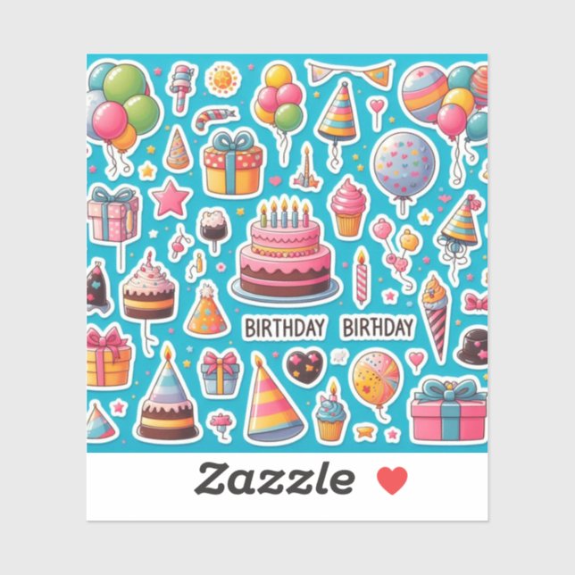 Pack Sticker Festival Anniversaire" (Feuille)