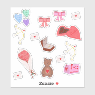 Pack Sticker Planner, Valentine esthétique