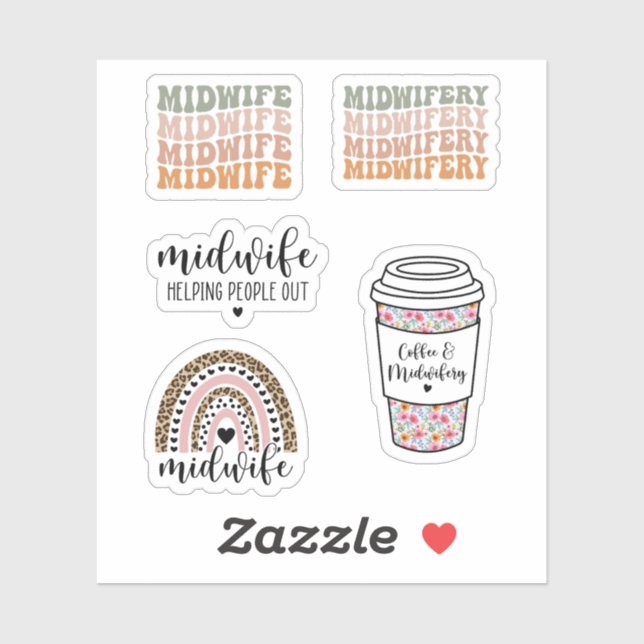 Pack Sticker pour sage-femme, Midwifery, Cadeau po (Feuille)
