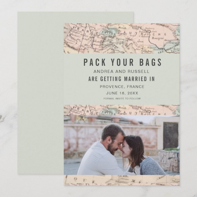 Pack Vos Sacs Europe Carte Destination Mariage (Devant / Derrière)
