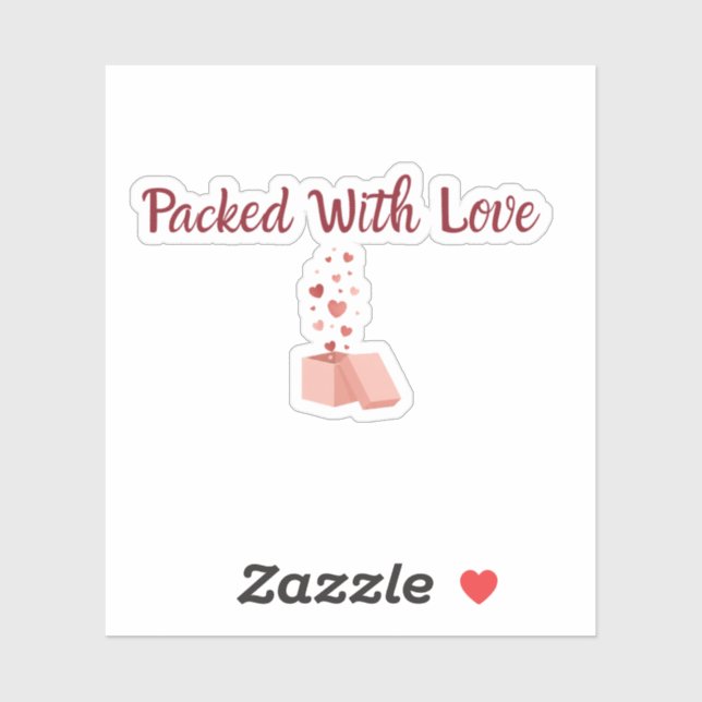 Packed With Love Sticker - Small Business label (Feuille)