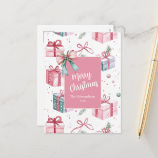 Packs Cadeaux de Noël Roses Cartes Postales Vintag