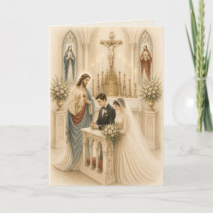 Packs de 10 faire-part de mariage catholique tradi