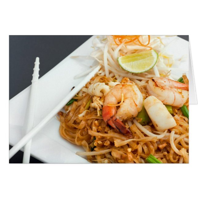 Pad de fruits de mer Noodles de riz frits Thai (Devant Horizontal)