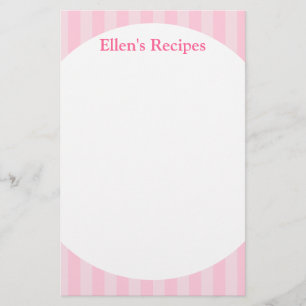 Pad de note de recette Pink Stripes