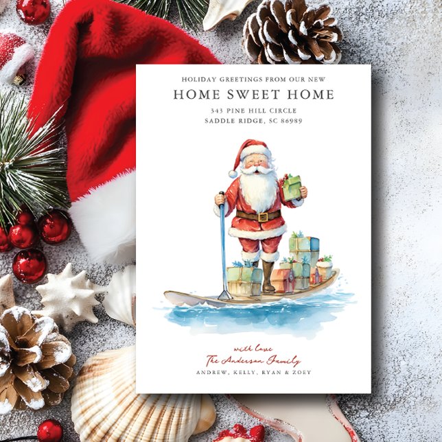 Paddle Board Père Noël Christmas Moving Faire-part (Créateur téléchargé)