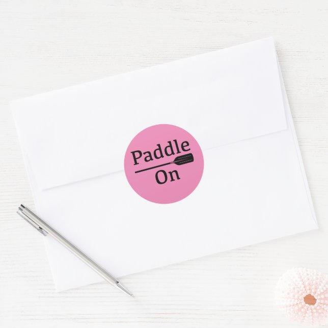 Paddle On Design - Sticker Rond Classique (Enveloppe)