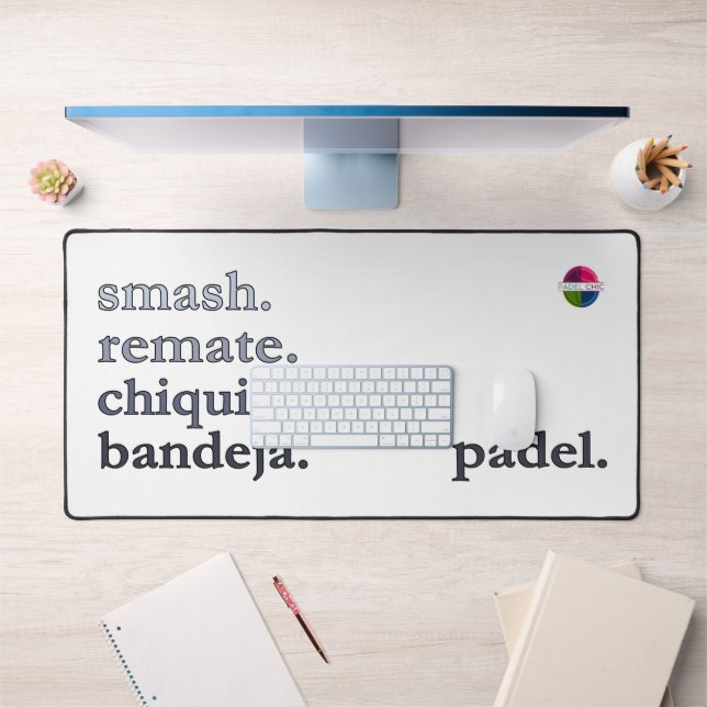 Padel Desk Mat - Word Vibe Black Grey (Bureau 1)