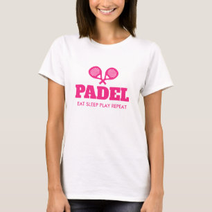 Padel Eat Sleep Jouer T-shirt répétitif pour femme