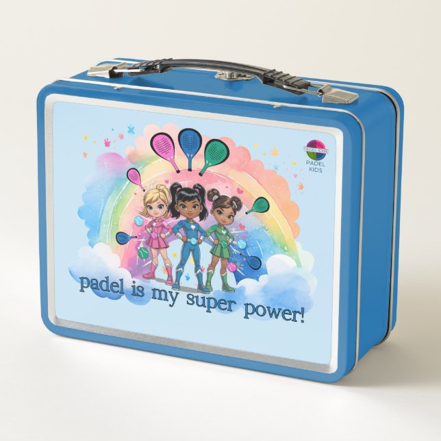 PADEL LUNCHBOX - PADEL GIRLS SUPERHEROES in BLUE (Dos)