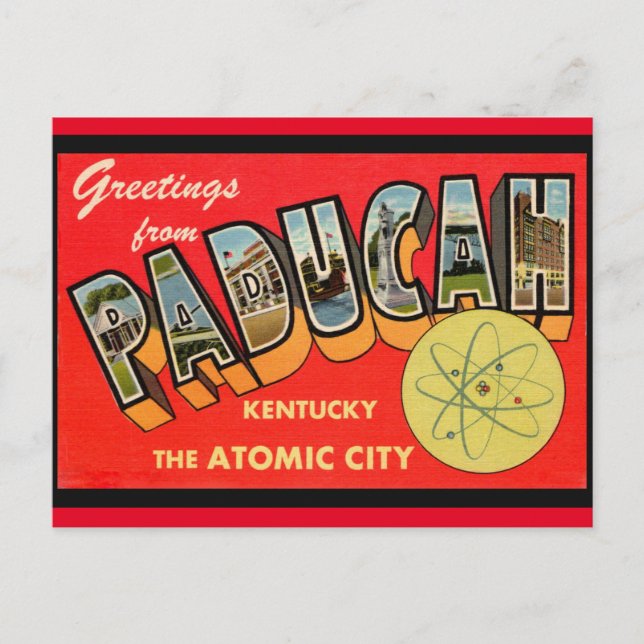 Paducah Kentucky Atomic City  Carte de vœux vintag (Devant)