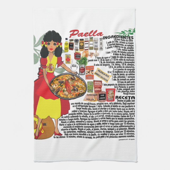 Paella espagnole de serviette de cuisine (Vertical)