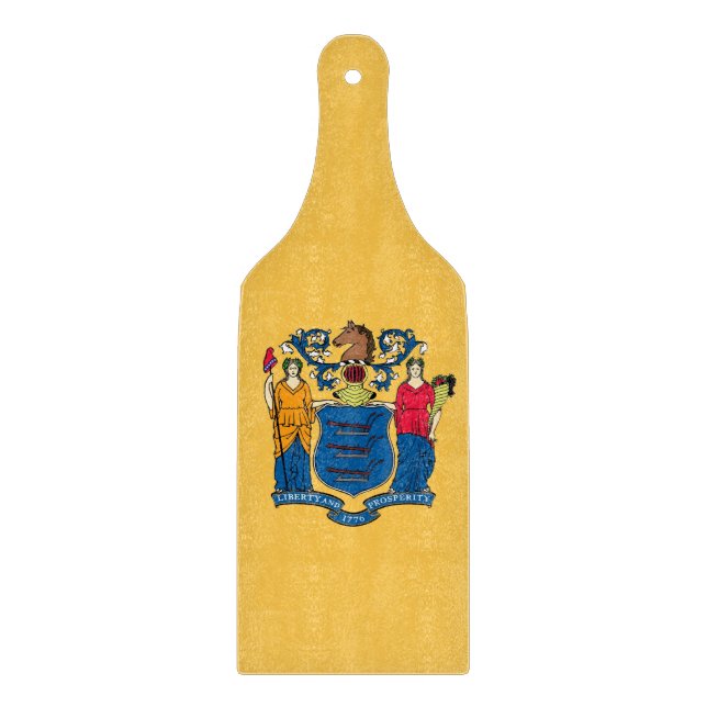 Pagaie de planche à découper en verre avec drapeau (Devant)