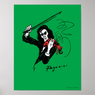 Paganini avec affiche violon 11"x14"