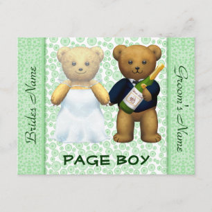 Page Boy - Nounours Apple Green Wedding Invitation