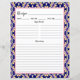 Page Classeur de la recette de carreaux bleu espag