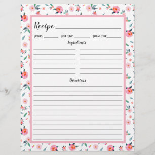 Page Classeur de la recette de motif de fleurs ros