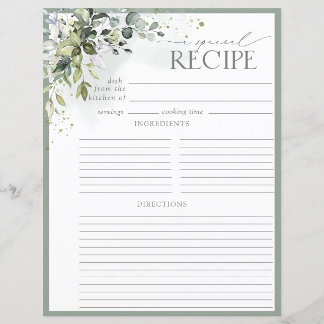 Page Classeur de la recette Dusty Blue Eucalyptus  (Devant)