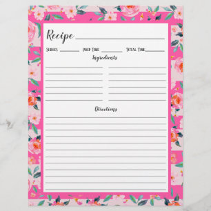 Page Classeur de la recette Rose Rose Floral Strip