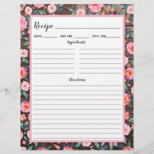 Page Classeur Rustique Rose Floral Dark Wood Recet