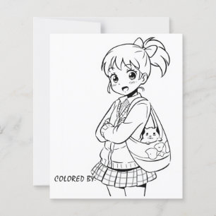 Page Color Me pour enfants Anime fille personnal
