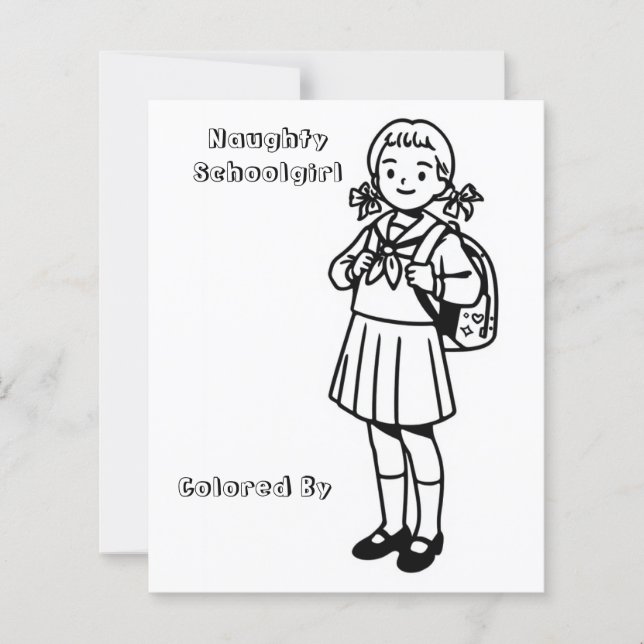 Page Color Me pour enfants | Anime Naughty Schoolg (Devant)