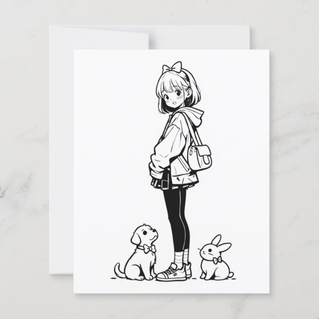 Page Color Me pour enfants | Chat de lapin (Devant)