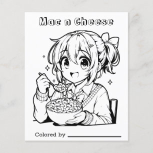 Page Color Me pour enfants Fromage Mac n