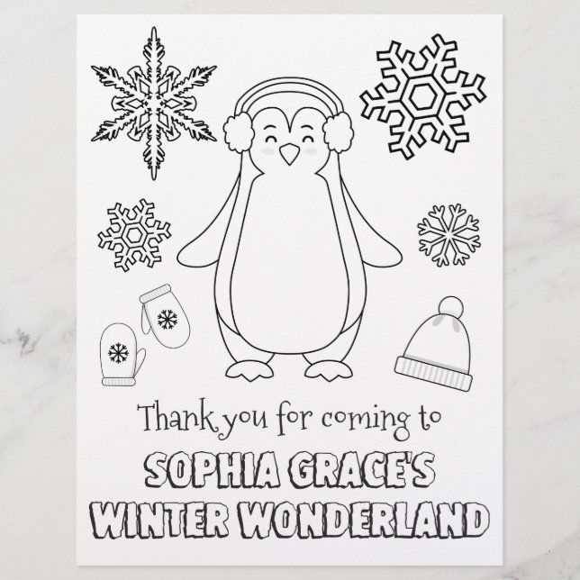 Page Couleur Winter Wonderland | Feuille de colora (Devant)