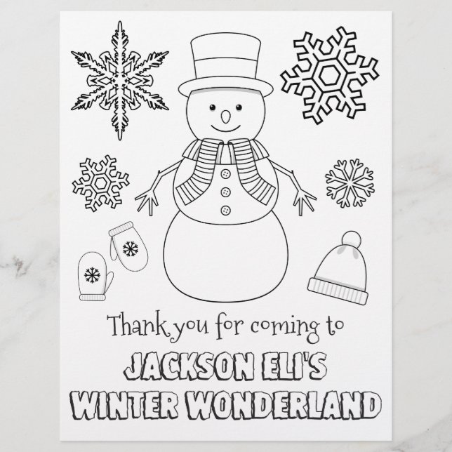 Page Couleur Winter Wonderland | Feuille de colora (Devant)