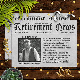 Page d'accueil Journal Retraite Party Invitation